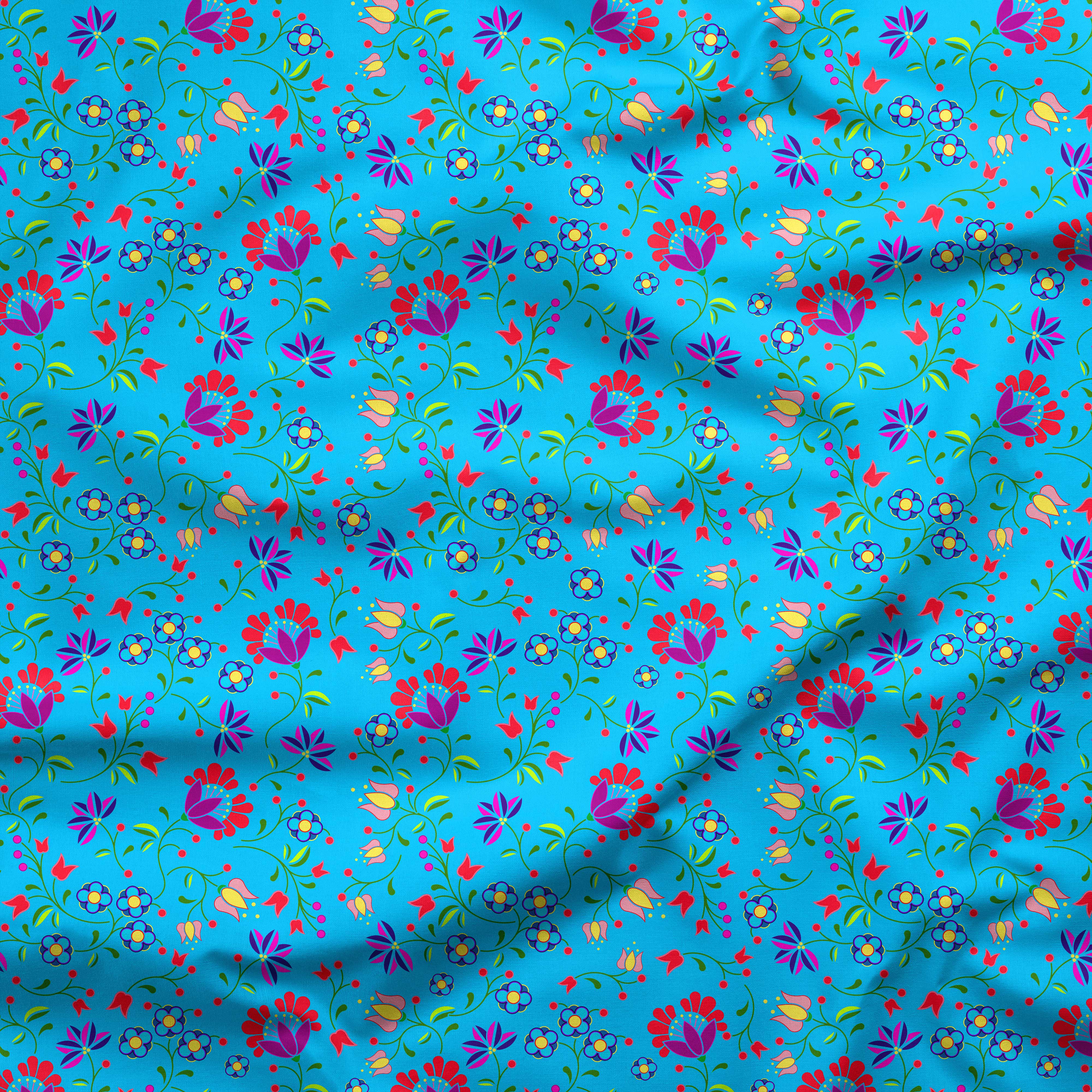 Fleur Indigine Ciel Cotton Fabric