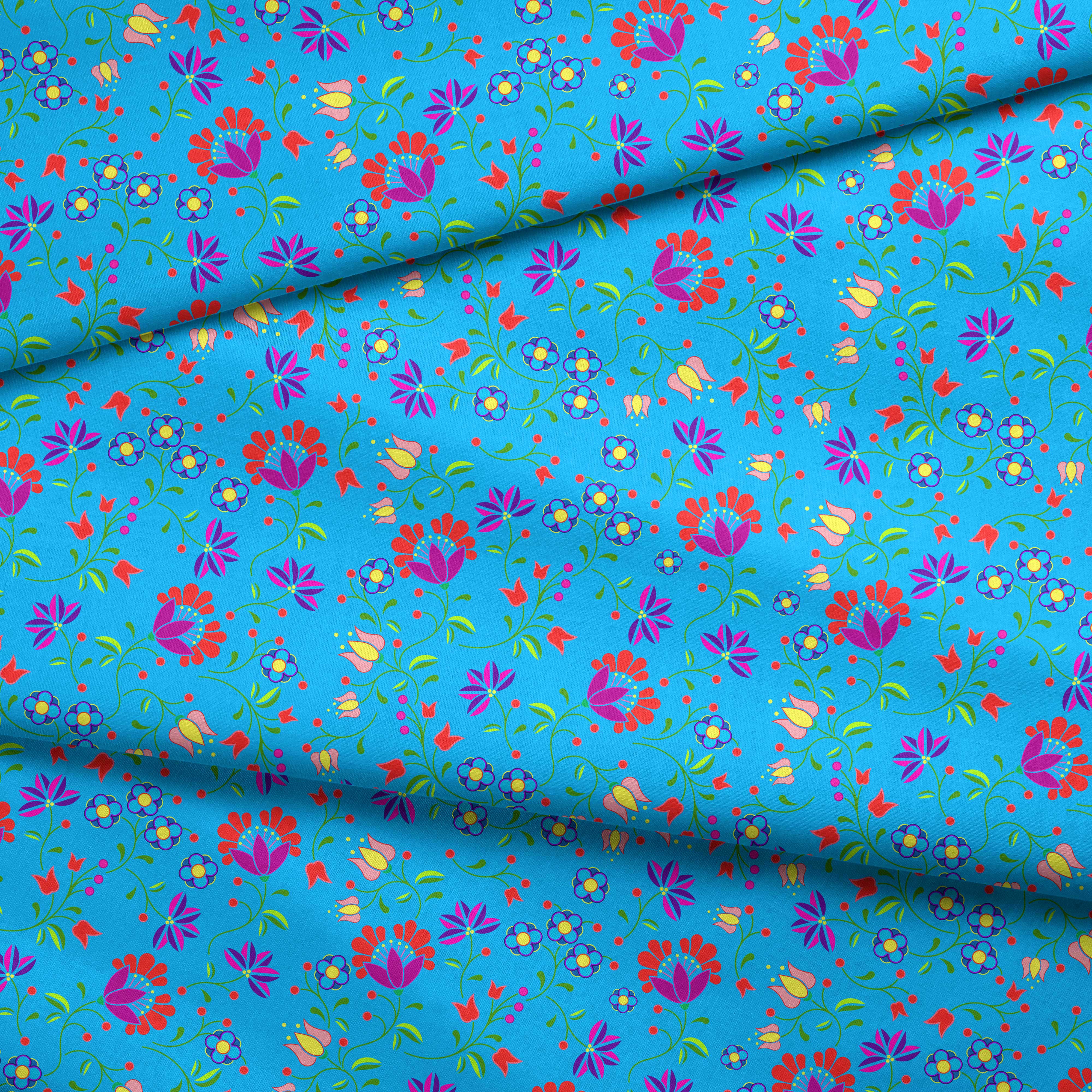 Fleur Indigine Ciel Cotton Fabric