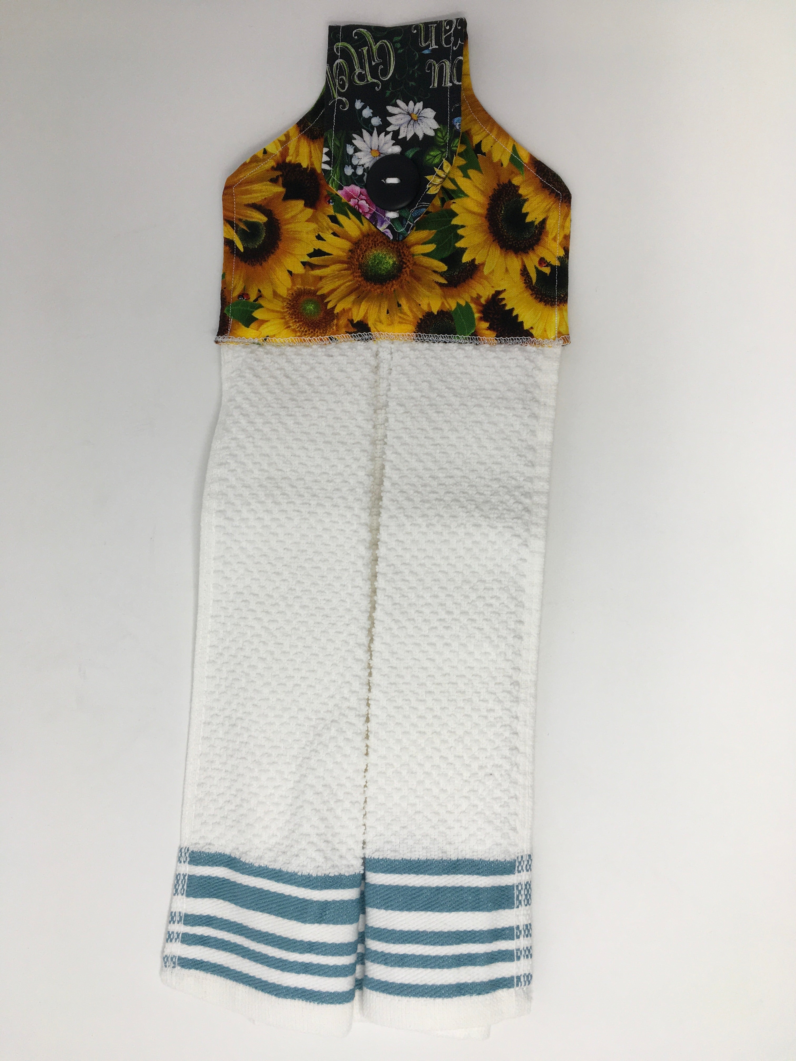 Garden Sunflower Handsewn Tea Towel