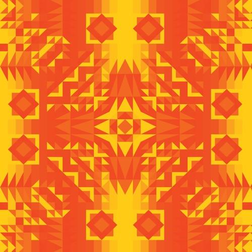 Kaleidoscope Orange Cotton Fabric