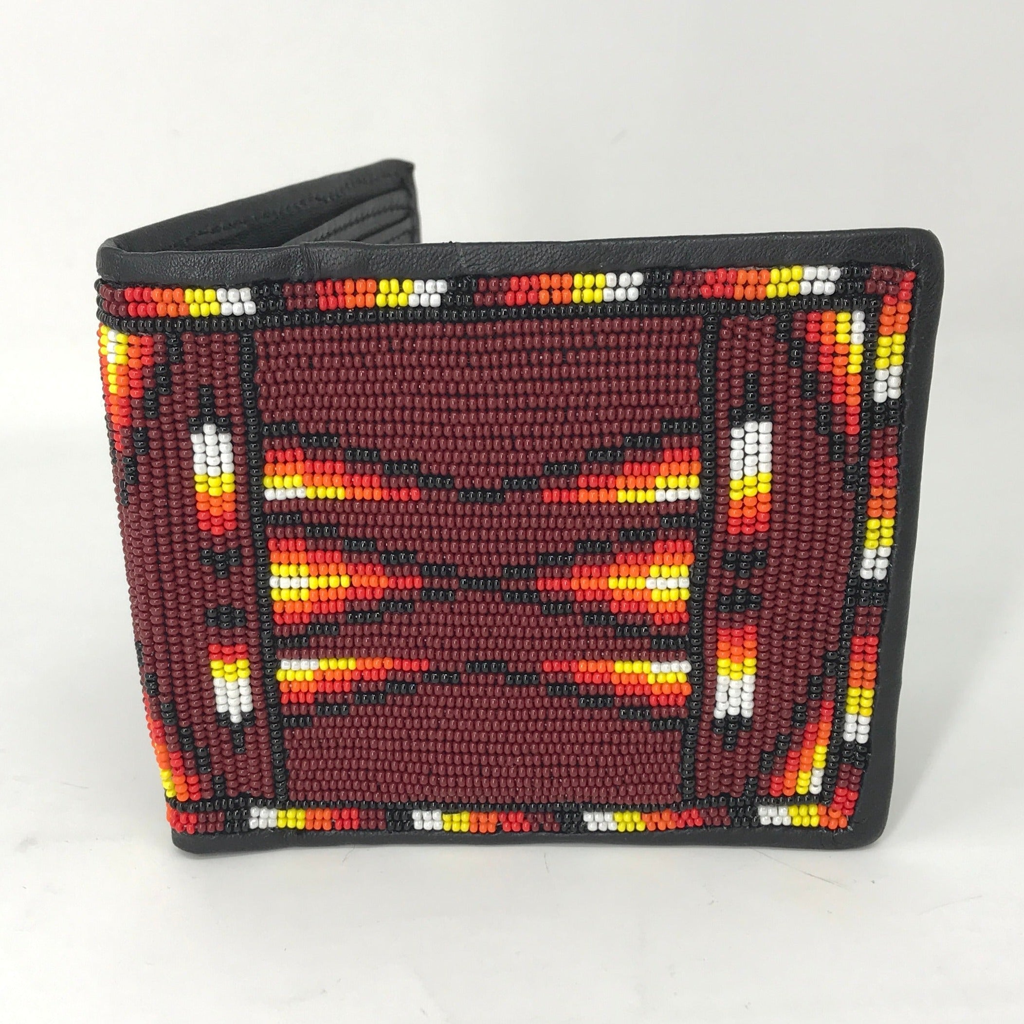 Beaded Wallet - Red and Fire Colours