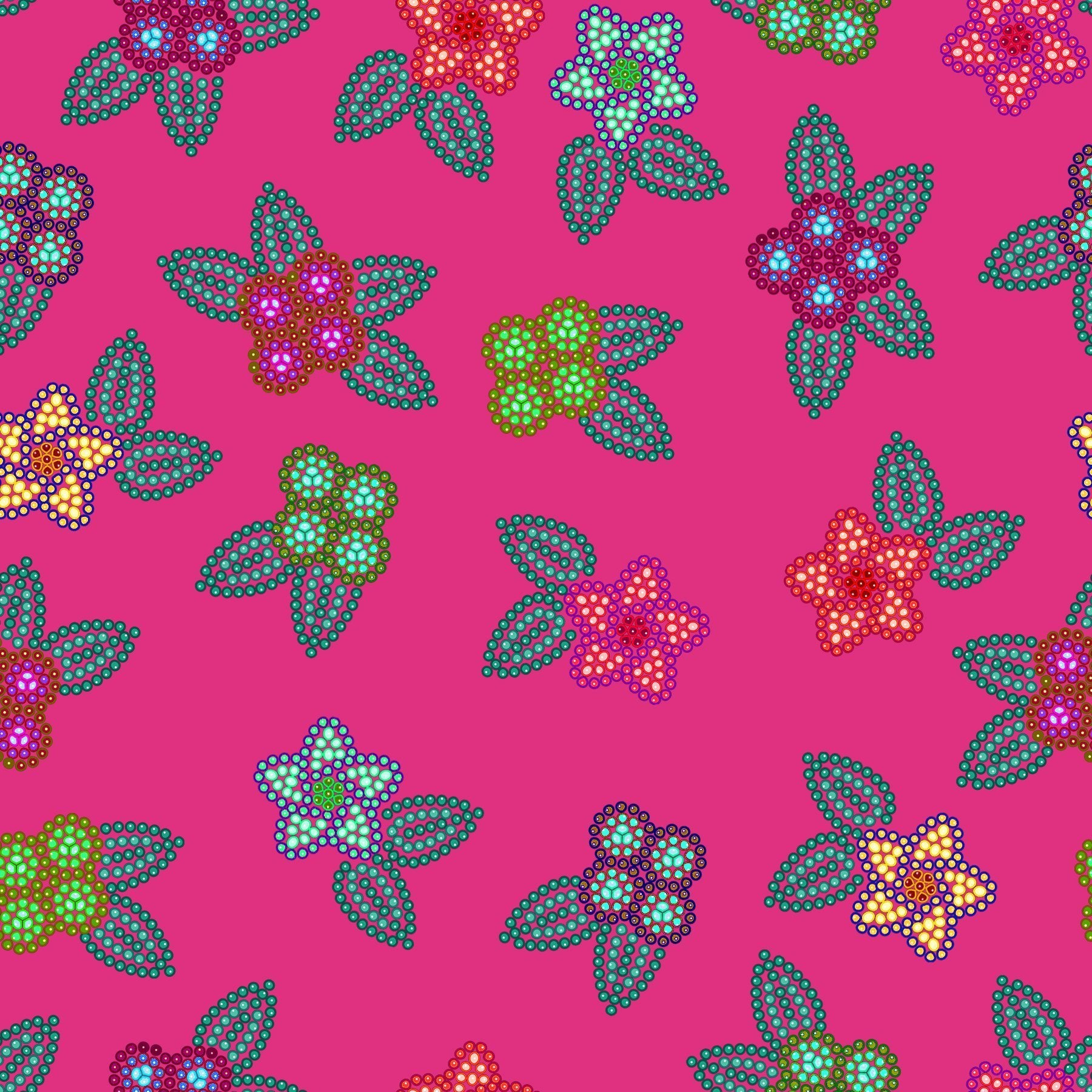 Berry Flowers Cotton Poplin Fabric By the Yard Fabric NBprintex 