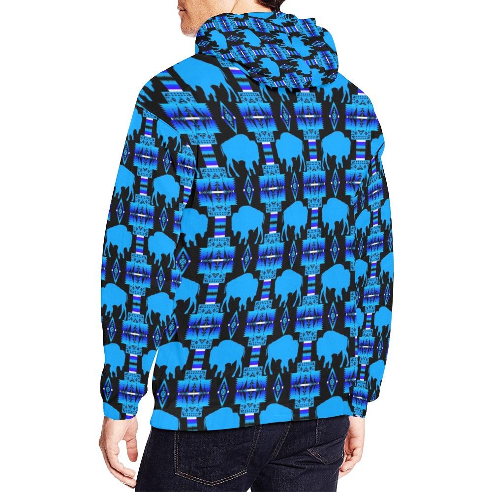 Midnight Lake Buffalo All Over Print Hoodie for Men (USA Size)