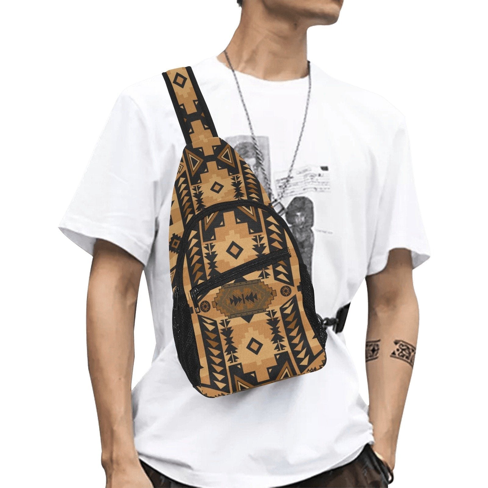 Chiefs Mountain Tan All Over Print Chest Bag (Model 1719) All Over Print Chest Bag (1719) e-joyer 