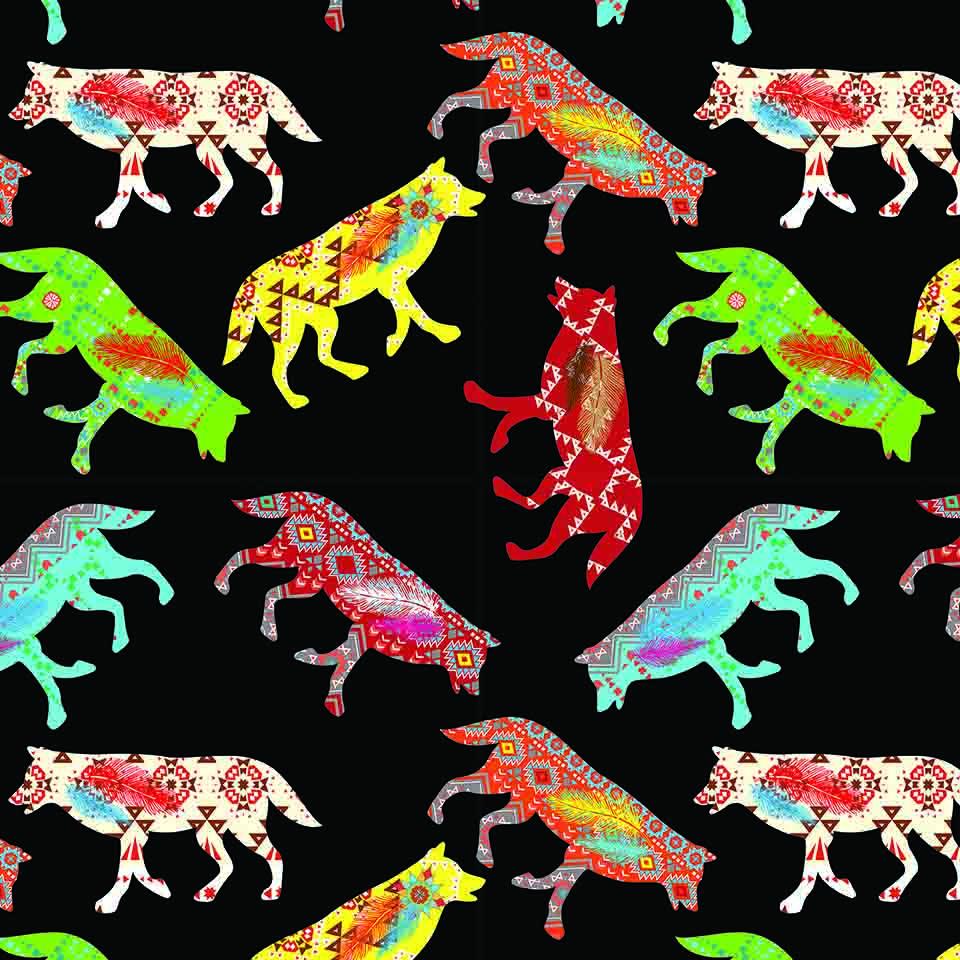 Gathering of the Wolves Cotton Fabric