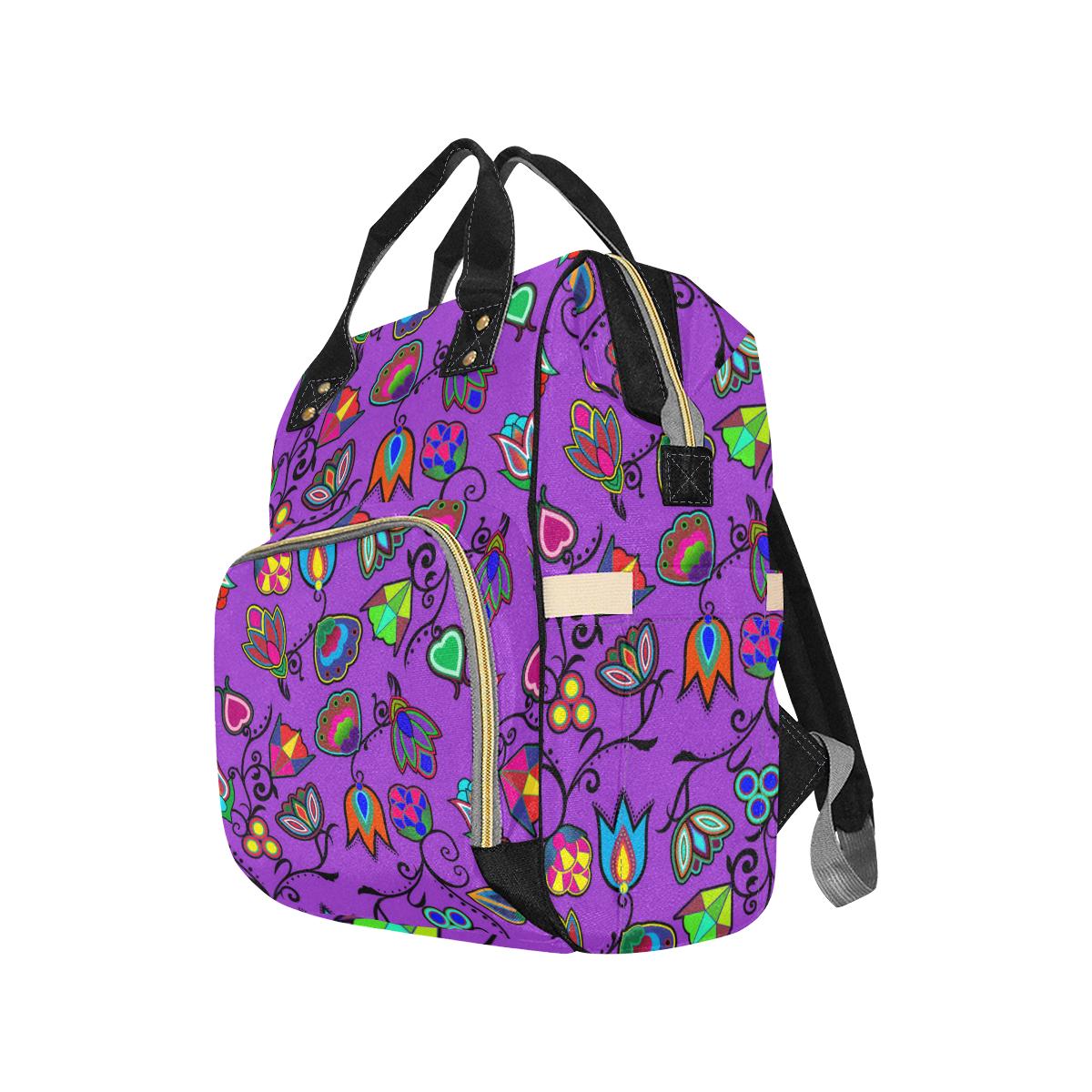 Indigenous Paisley - Dark Orchid Multi-Function Diaper Backpack (Model 1688) Diaper Backpack (1688) e-joyer 