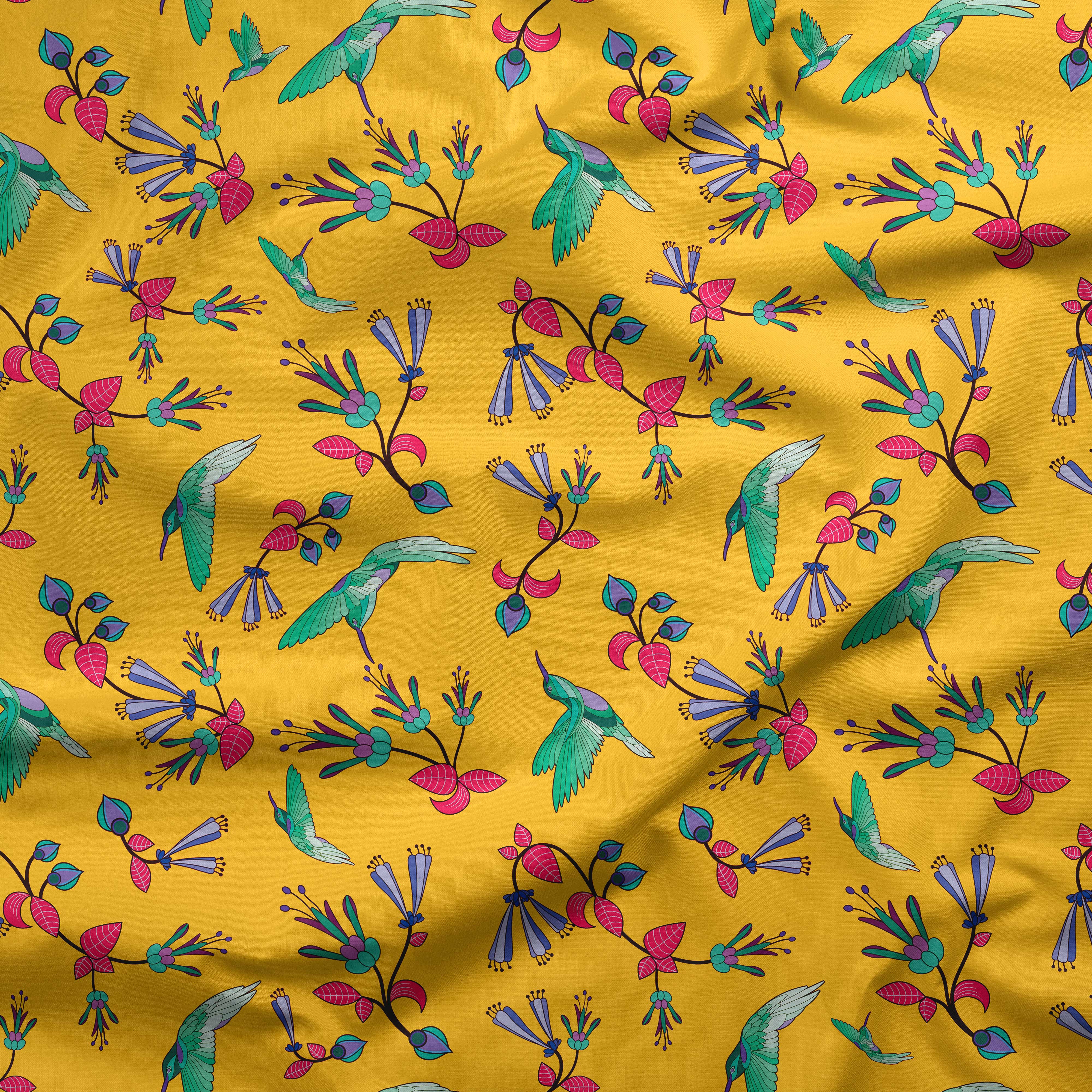 Yellow Swift Cotton Poplin Fabric By the Yard Fabric NBprintex 