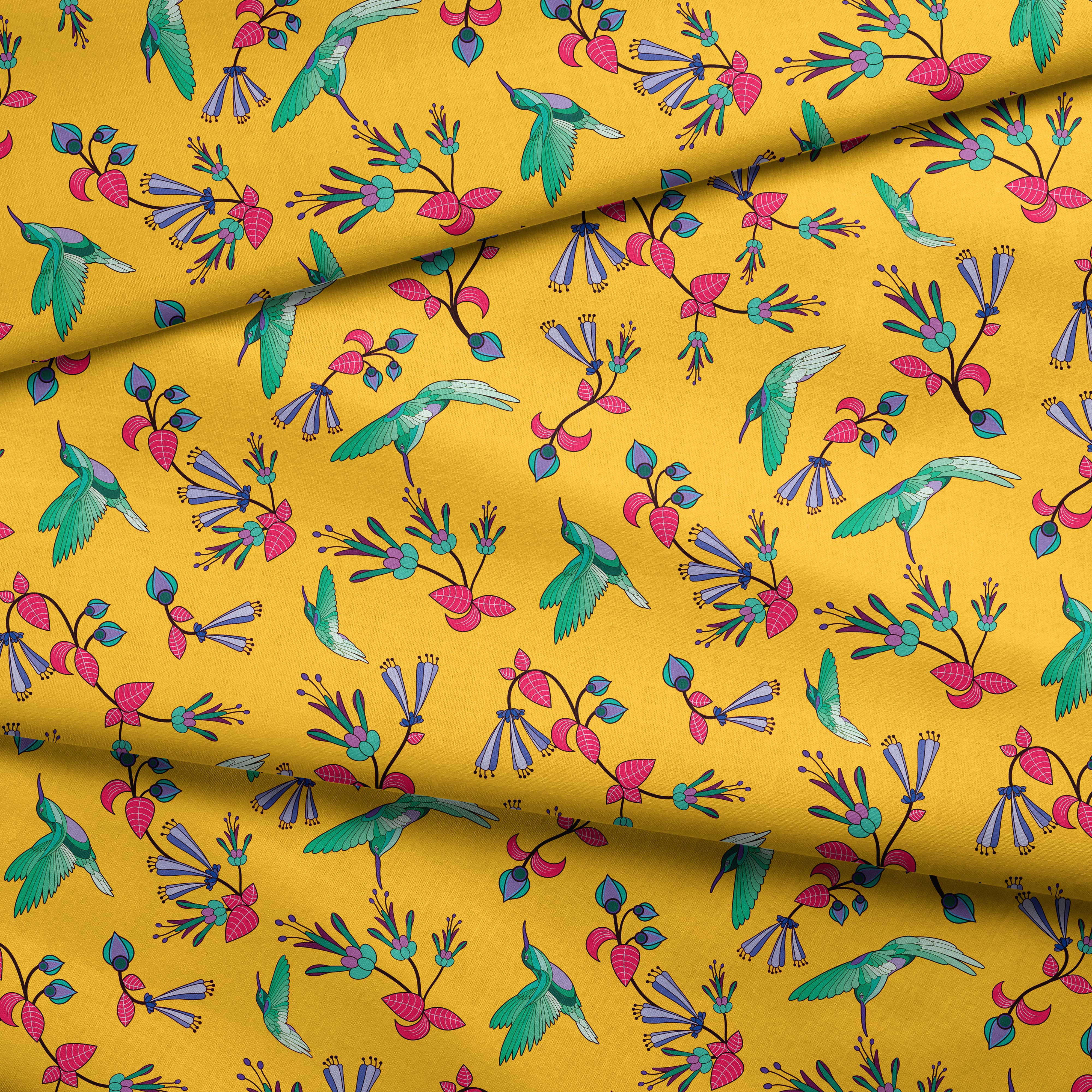 Yellow Swift Cotton Poplin Fabric By the Yard Fabric NBprintex 